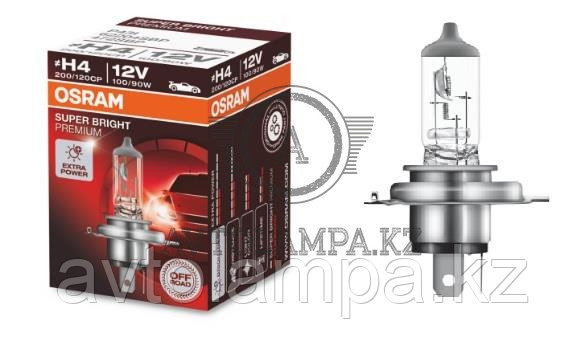 62204SBP Лампы повышенной мощности ≠ "H4" 12V 100/90W P43t OFF-ROAD Super Bright Premium уп.1шт.