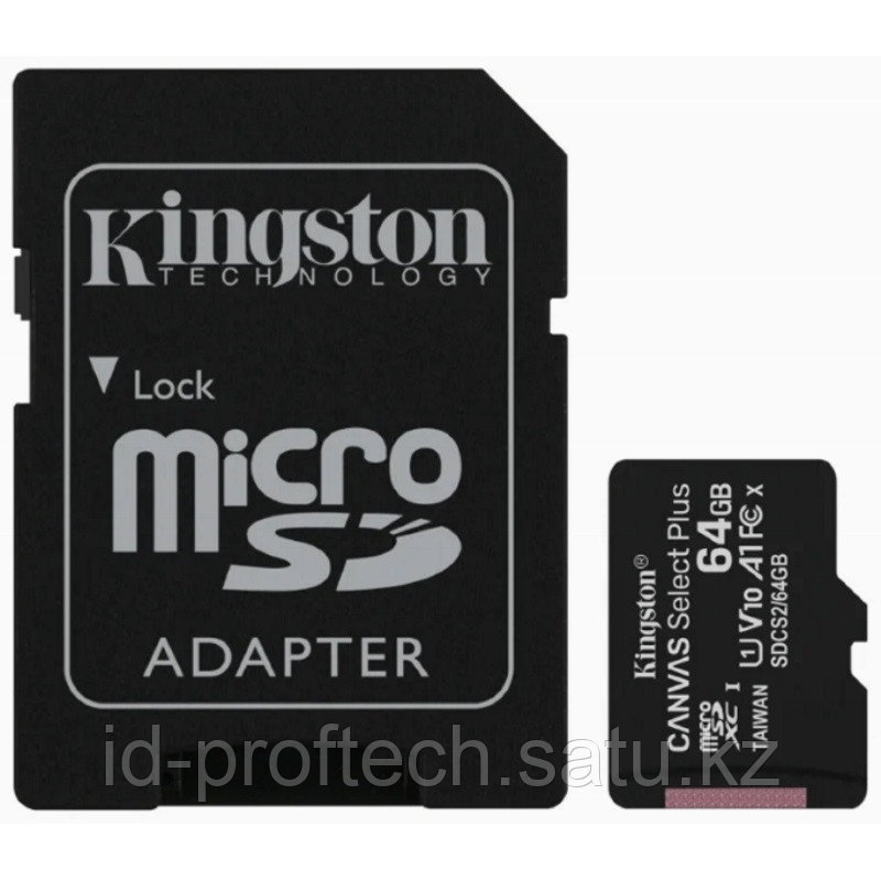 Карта памяти MicroSD 64GB Class 10 UHS-I Kingston SDCS2-64GB