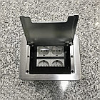 Настольный бокс на 4 модуля, серебро, встраиваемая розетка в стол, фото 2