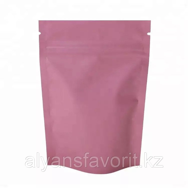 Пакет дой-пак металлизированный розовый матовый с замком zip-lock - фото 1 - id-p83014481