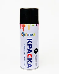 Аэрозольная краска Nova, 450 мл., универсальная, черная, матовая