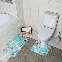 Набор ковриков для ванны и туалета «Якорь», 2 шт: 40×45, 45×75 см, фото 1