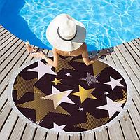 Полотенце пляжное Этель «Золотые звёзды», d 150см, фото 1