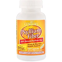Шелуха семян подорожника в капсулах с 2 г клетчатки (Psyllium Fiber) (160 капсул) 21st Century, срок до 02/2026