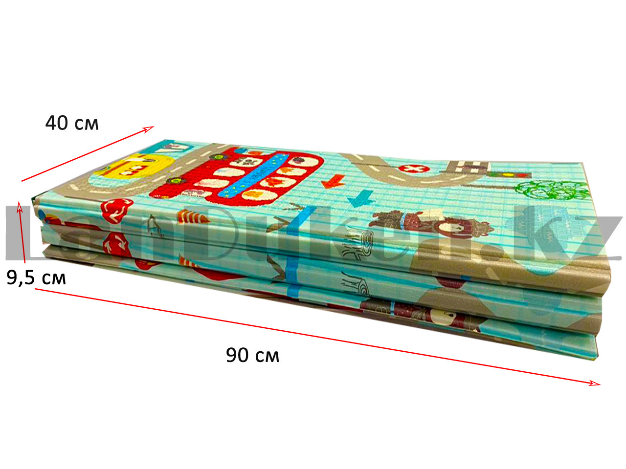 Складной детский игровой коврик развивающий двухсторонний напольный с дорогой 2*1.76 м в ассортименте - фото 10 - id-p83019335