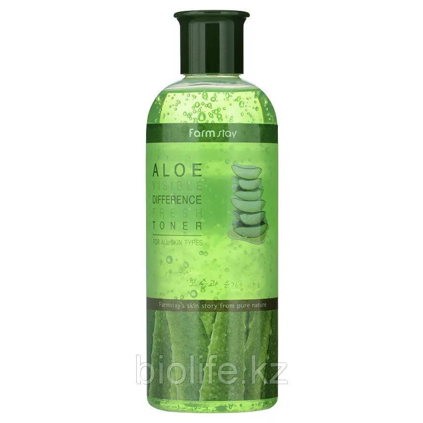 Тонер освежающий для лица алоэ Farm Stay Visible Difference Toner Aloe 350 ml