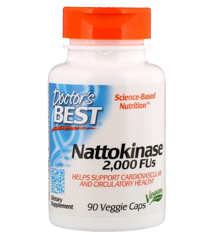 Doctor's Best, Наттокиназа, 2000 FU, 90 растительных капсул - фото 1 - id-p83031336