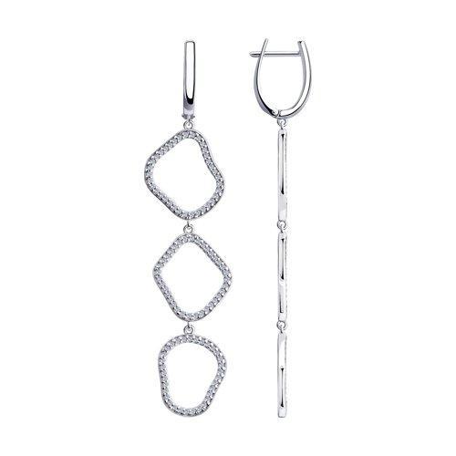 Серьги из серебра с фианитами SOKOLOV 94023830