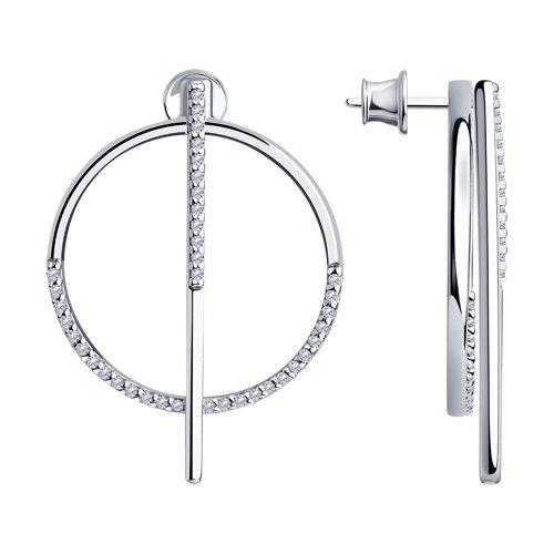 Серьги из серебра с фианитами SOKOLOV 94023880