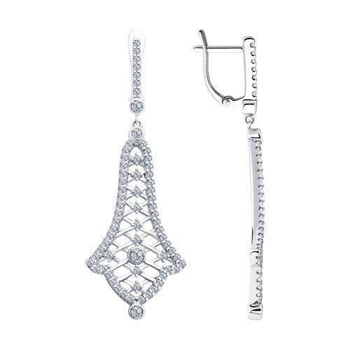 Серьги из серебра с фианитами SOKOLOV 94023373