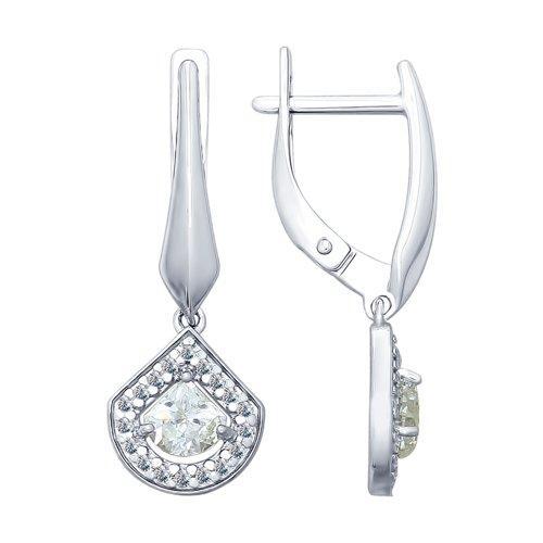 Серьги из серебра со Swarovski Zirconia SOKOLOV 89020092
