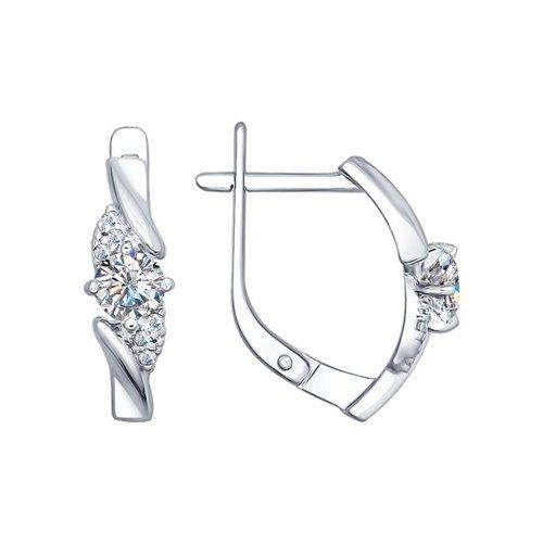 Серьги из серебра с фианитами SOKOLOV 94022384