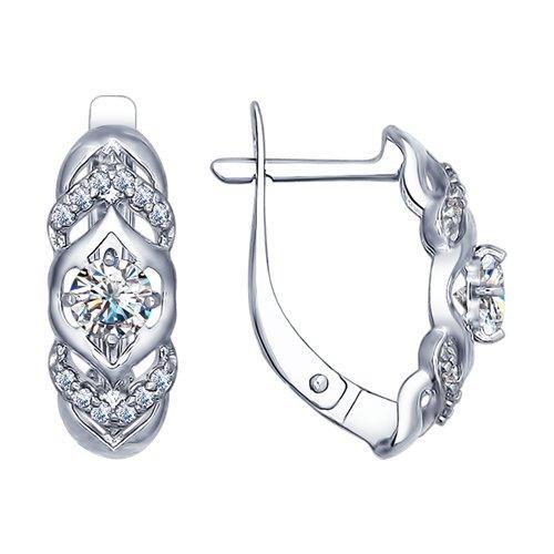 Серьги из серебра с фианитами SOKOLOV 94022500