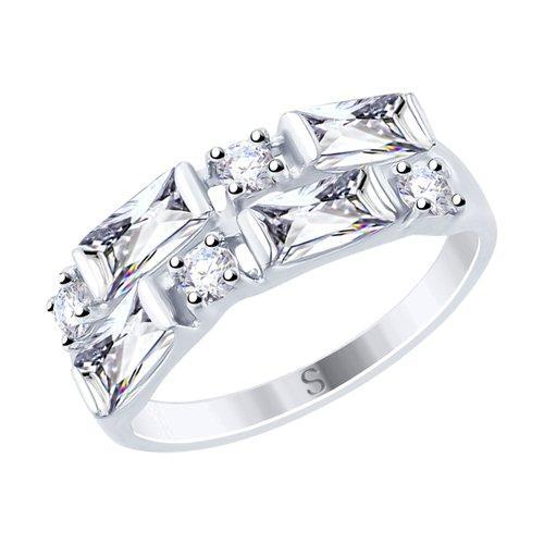 Кольцо из серебра с фианитами SOKOLOV 94012457 размеры - 17,5 18 18,5 19,5