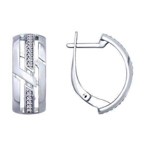 Серьги из серебра с фианитами SOKOLOV 94022949
