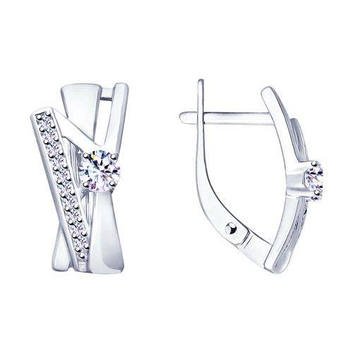 Серьги из серебра с фианитами SOKOLOV 94023413