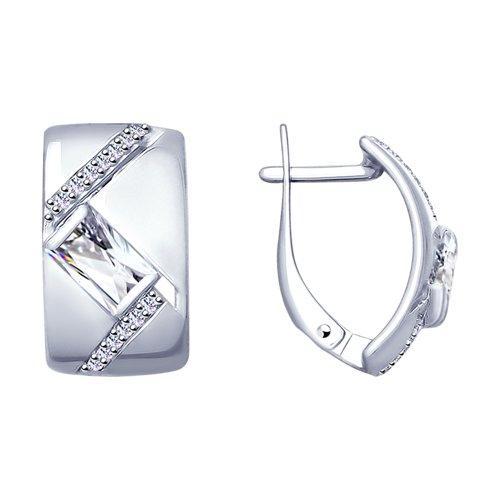 Серьги из серебра с фианитами SOKOLOV 94022937