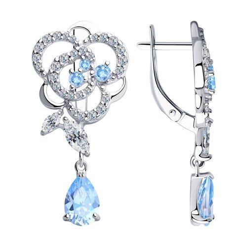 Серьги из серебра с фианитами SOKOLOV 94023572