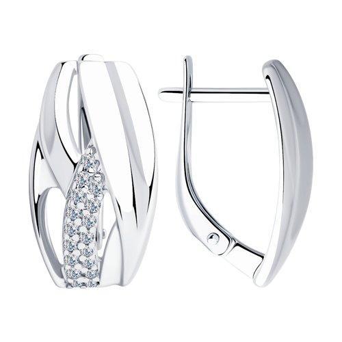 Серьги из серебра с фианитами SOKOLOV 94023299