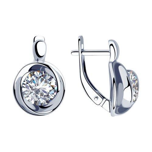 Серьги из серебра с фианитами SOKOLOV 94023279