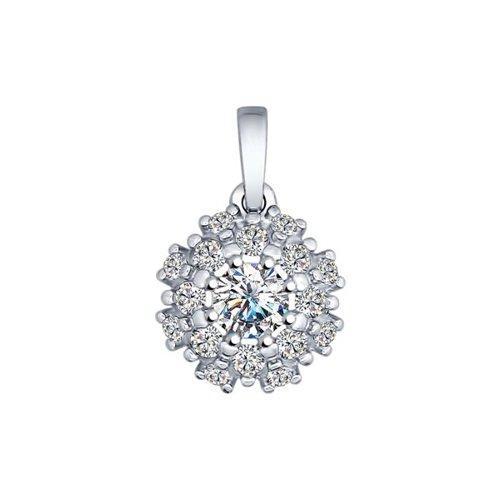 Подвеска SOKOLOV серебро с родием, фианит swarovski 89030014