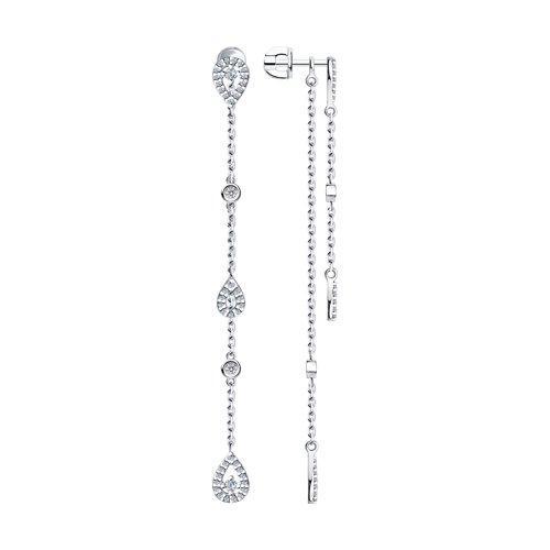 Серьги из серебра с фианитами SOKOLOV 94023787
