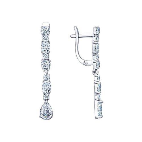 Серьги из серебра с фианитами SOKOLOV 94021709