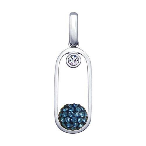 Подвеска из серебра с сиреневым кристаллом Swarovski и фианитом SOKOLOV 94032124
