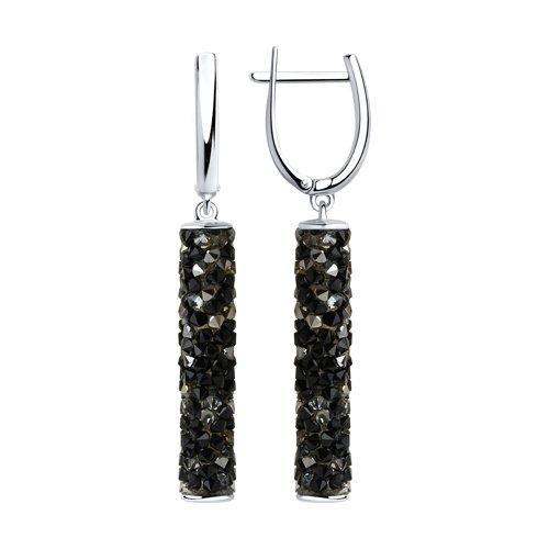 Серьги из серебра с чёрными SOKOLOV 94023186