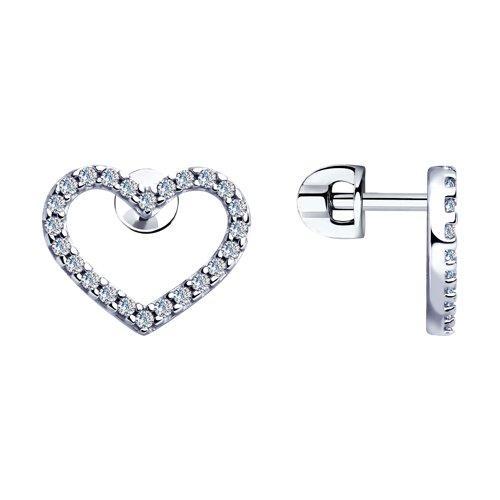 Серьги из серебра с фианитами SOKOLOV 94023363
