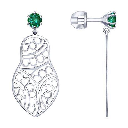 Серьги из серебра с фианитами SOKOLOV 94023133