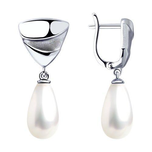 Серьги из серебра с жемчугом Swarovski SOKOLOV 94023365