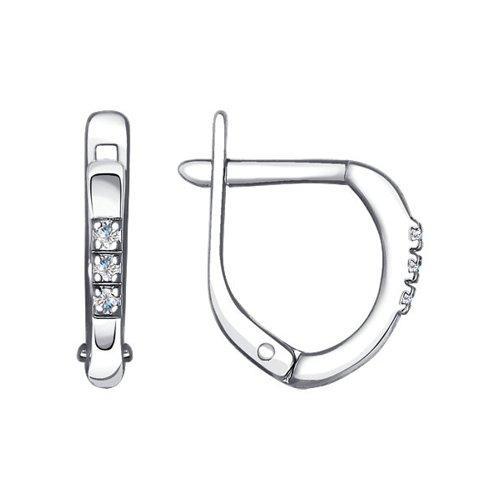 Серьги из серебра с фианитами SOKOLOV 94020086