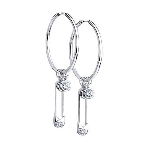 Серьги из серебра с фианитами SOKOLOV 94023816