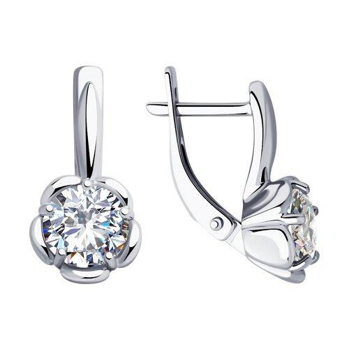 Серьги из серебра с фианитами SOKOLOV 94023457