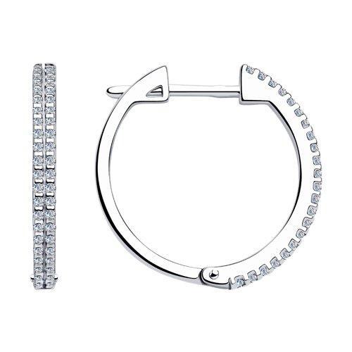 Серьги из серебра с фианитами SOKOLOV 94023586