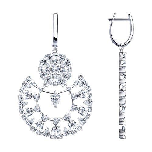 Серьги из серебра с фианитами SOKOLOV 94023712