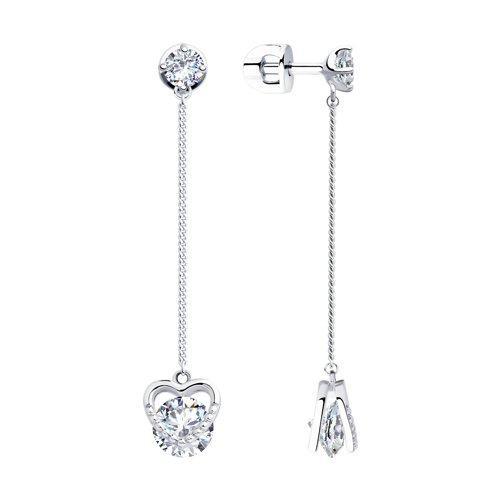 Серьги из серебра с фианитами SOKOLOV 94023472