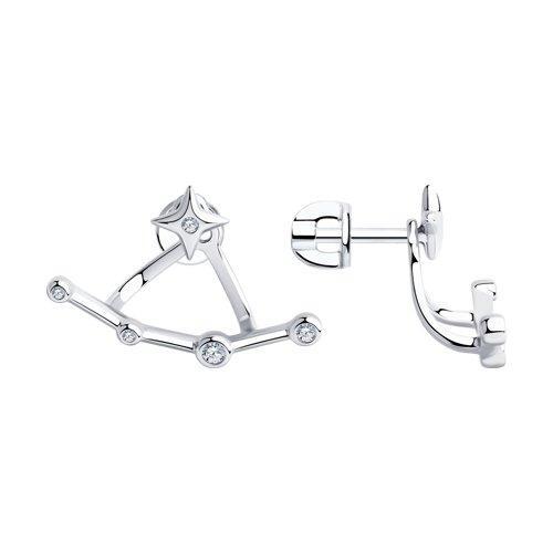 Серьги из серебра с фианитами SOKOLOV 94023748
