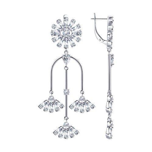 Серьги из серебра с фианитами SOKOLOV 94023714
