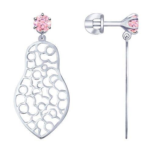 Серьги из серебра с фианитами SOKOLOV 94023232