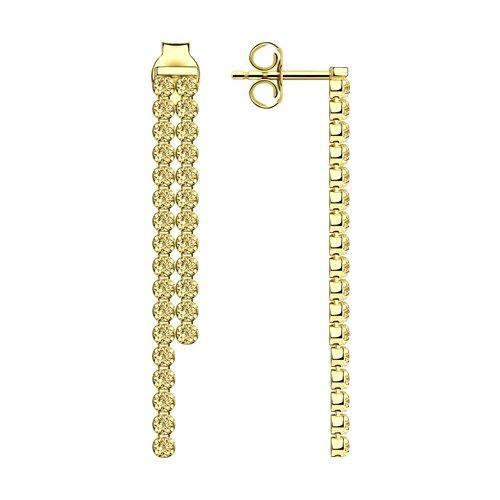 Серьги из серебра с фианитами SOKOLOV 94024526