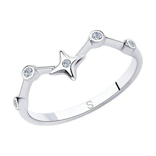 Кольцо из серебра с фианитами SOKOLOV 94013057 размеры - 17 17,5 19