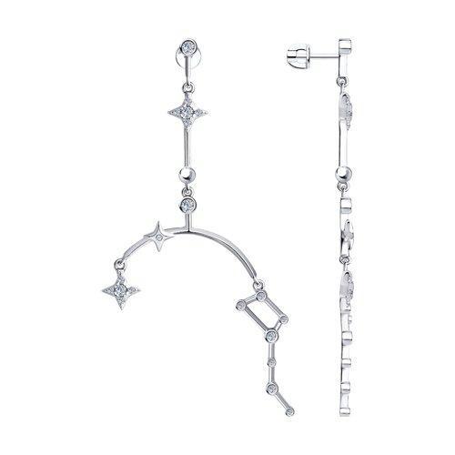 Серьги из серебра с фианитами SOKOLOV 94023843