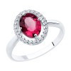 Серебряное кольцо с рубином и фианитом SOKOLOV 94-210-00415-1 размеры - 16,5