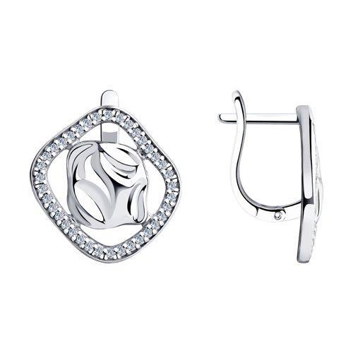 Серьги из серебра с фианитами SOKOLOV 94023801