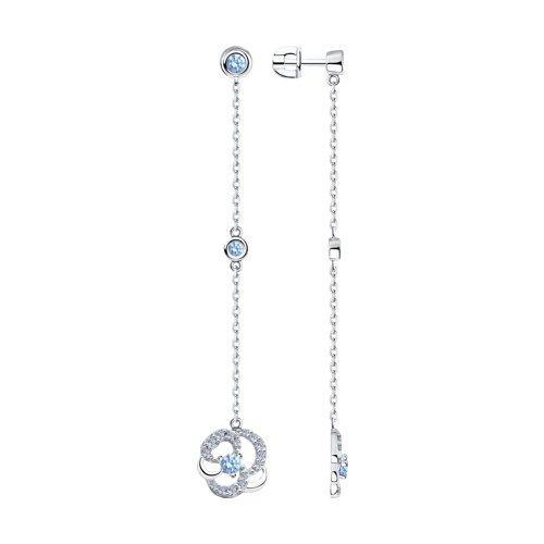 Серьги из серебра с фианитами SOKOLOV 94023580