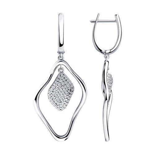 Серьги из серебра с фианитами SOKOLOV 94023841