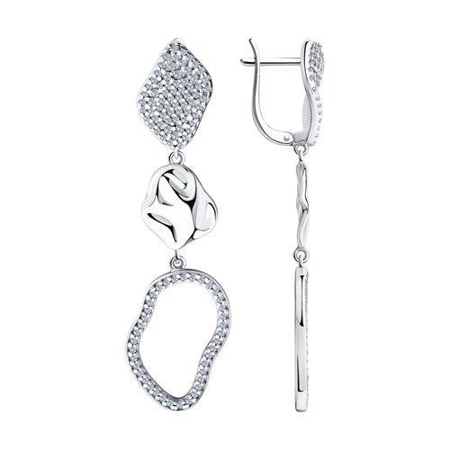 Серьги из серебра с фианитами SOKOLOV 94023803
