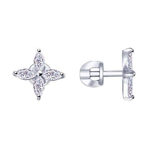 Серьги из серебра с фианитами SOKOLOV 94023053